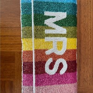 Colorful Beaded 'MRS' Clutch